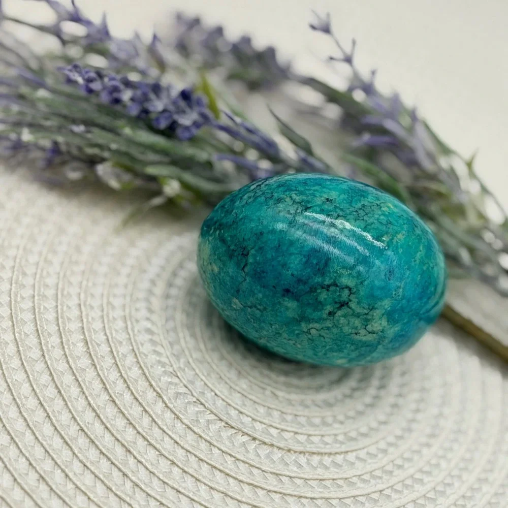Vintage Natural Polished Stone Eggs Set of 4 Lapis Jade Alabaster Decorative